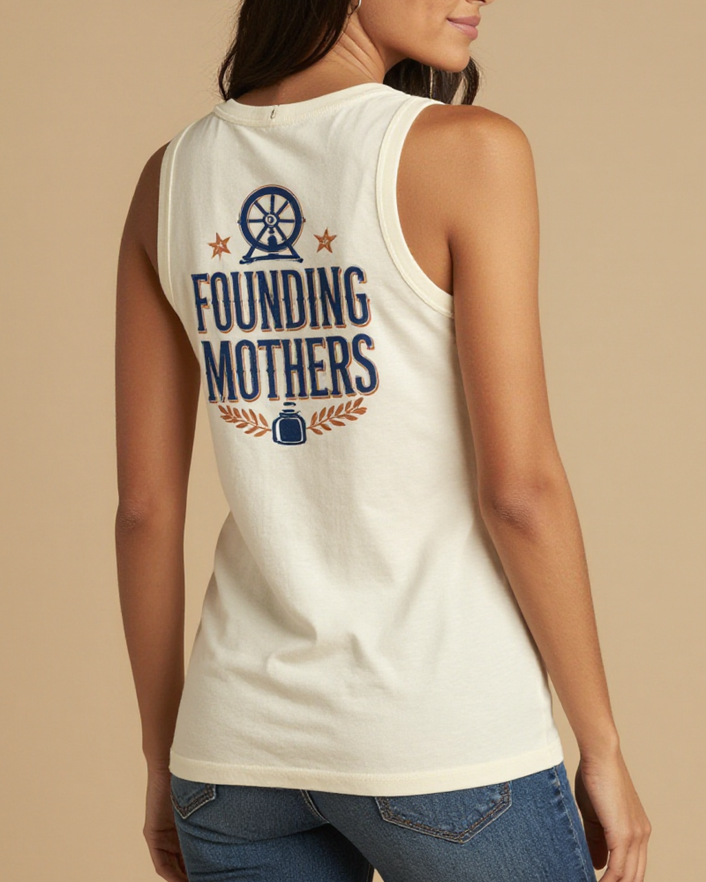 Founding Mothers Tank Top – Back View – Jessie – white