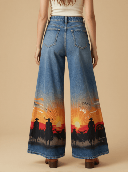 Sunset Cattle Drive RB-BOT05 – Back View – Riley – Blue Denim