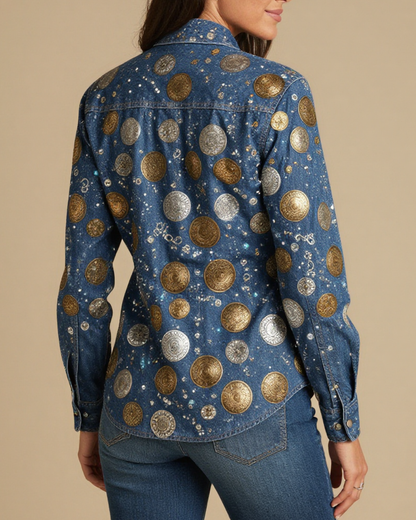 Concho Scatter RB-TOP12 – Back View – Jessie – Antique Silver / Warm Sand