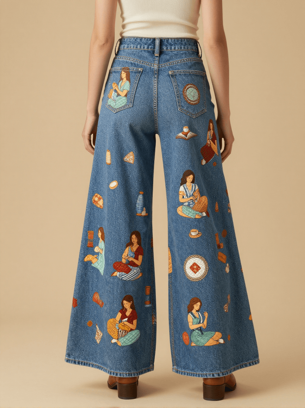 Quilting Bee Circle RB-BOT05 – Back View – Riley – Blue Denim