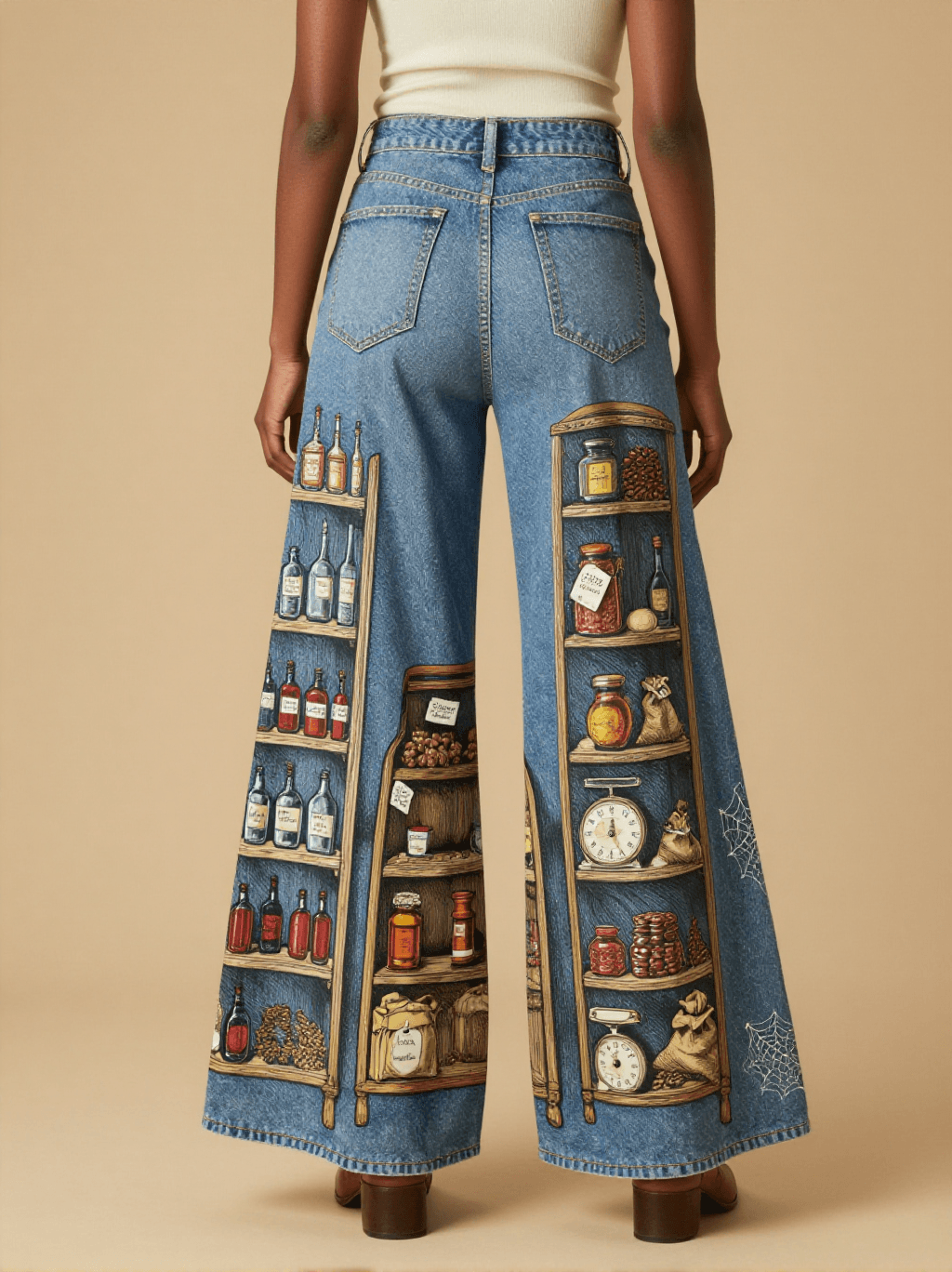 General Store Shelves RB-BOT05 – Back View – Amara – Blue Denim