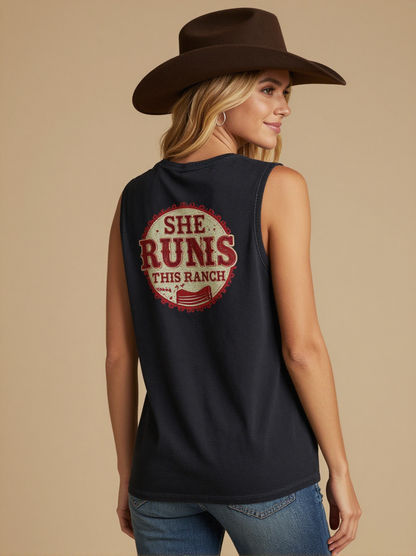 She Runs This RB-TOP13 – Back View – Riley – Washed Black