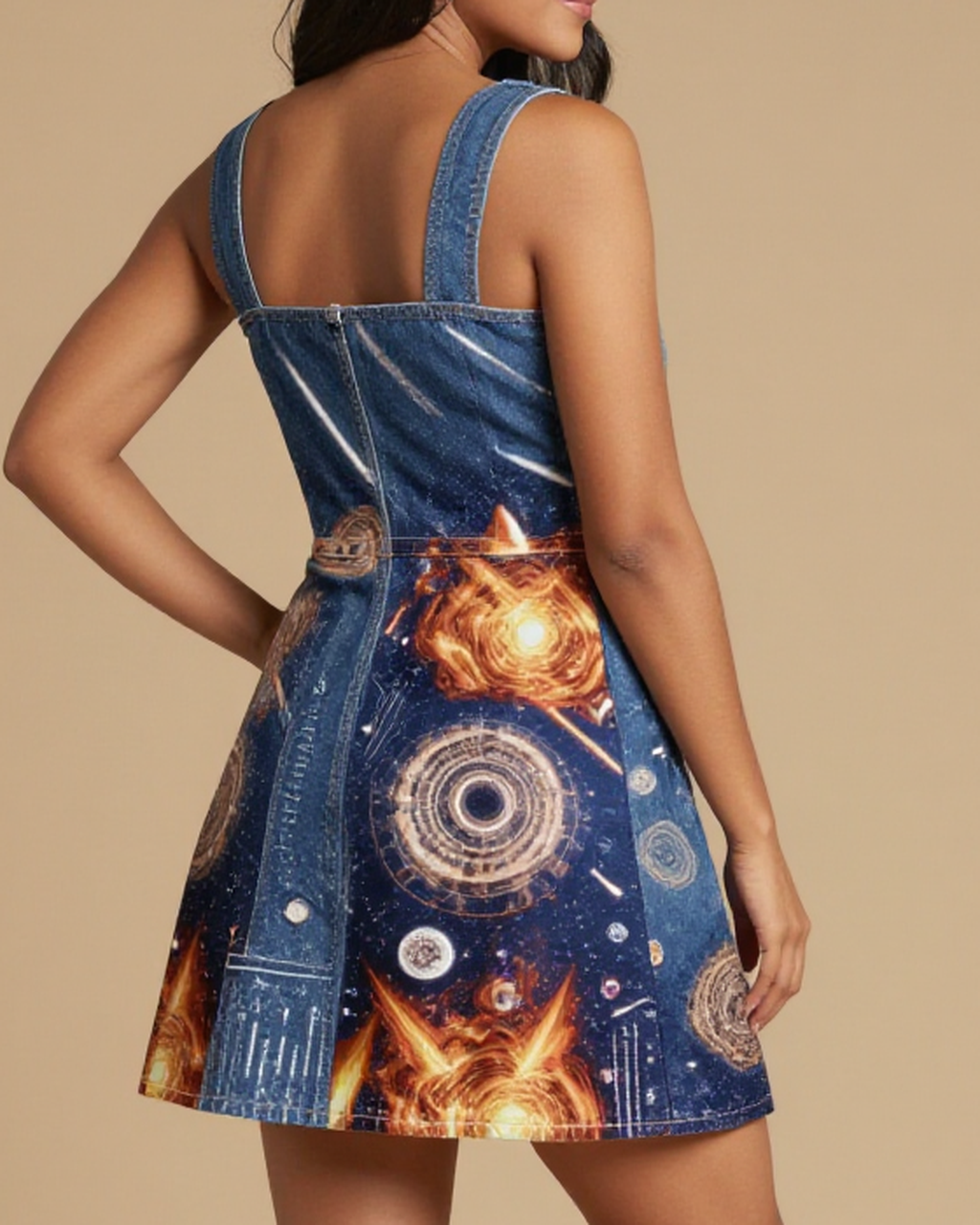 Meteor Crater Structured Mini Dress – Back View – Mara