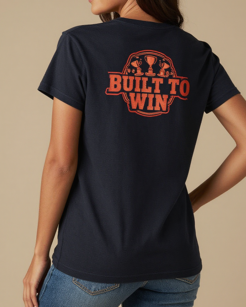 Built to Win Washed Tee – Back View – Jessie