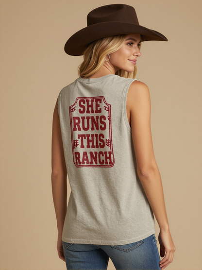 She Runs This RB-TOP13 – Back View – Riley – Washed Grey