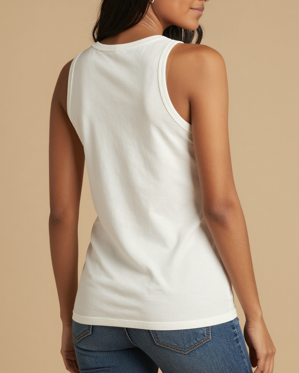 Little Dogie Scene Tank Top – Back View – Mara – White