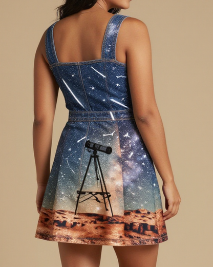 Desert Stargazer Structured Mini Dress – Back View – Mara