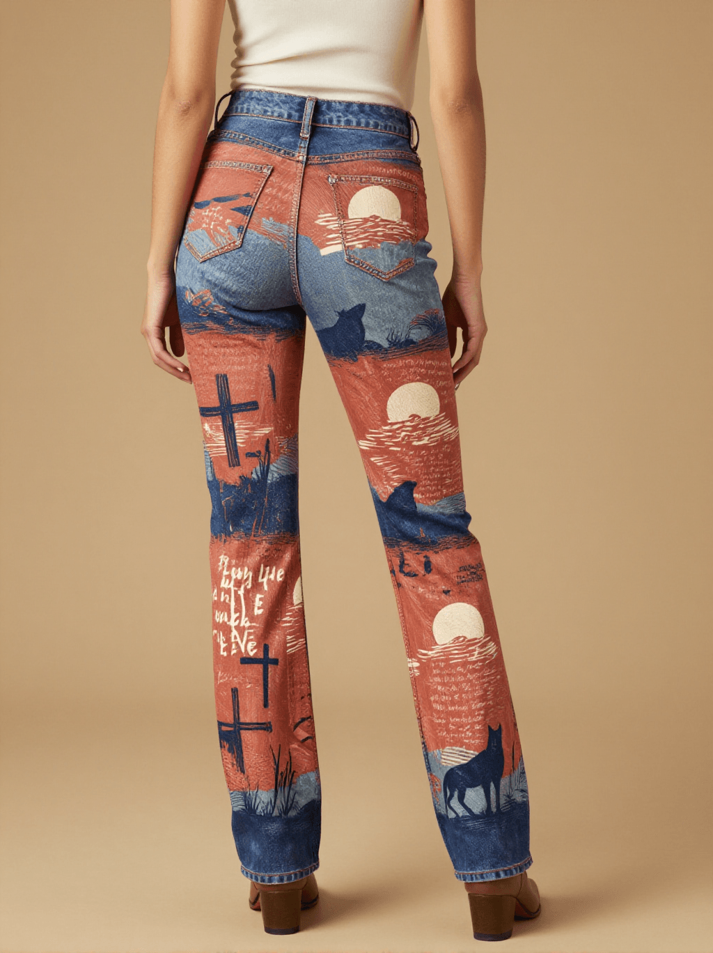 Bury Me Not on the Lone Prairie Bootcut Jeans – Back View – Jessie