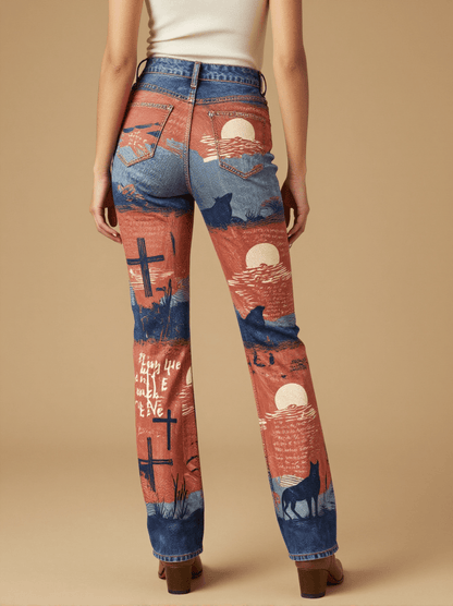 Bury Me Not on the Lone Prairie Bootcut Jeans – Back View – Jessie