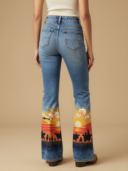 Sunset Cattle Drive RB-BOT04 – Back View – Jessie – Blue Denim