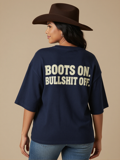 Boots On Bullshit Off RB-TOP14 – Back View – Mara – Navy