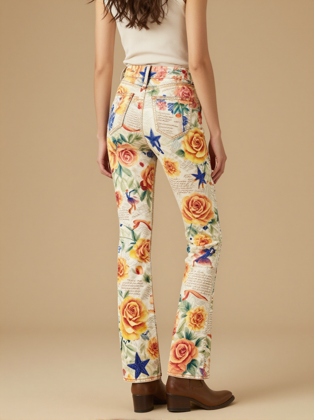 Yellow Rose of Texas Bootcut Jeans – Back View – Jessie – Golden Rose / Deep Blue