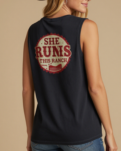 She Runs This RB-TOP13 – Back View – Riley – Washed Black