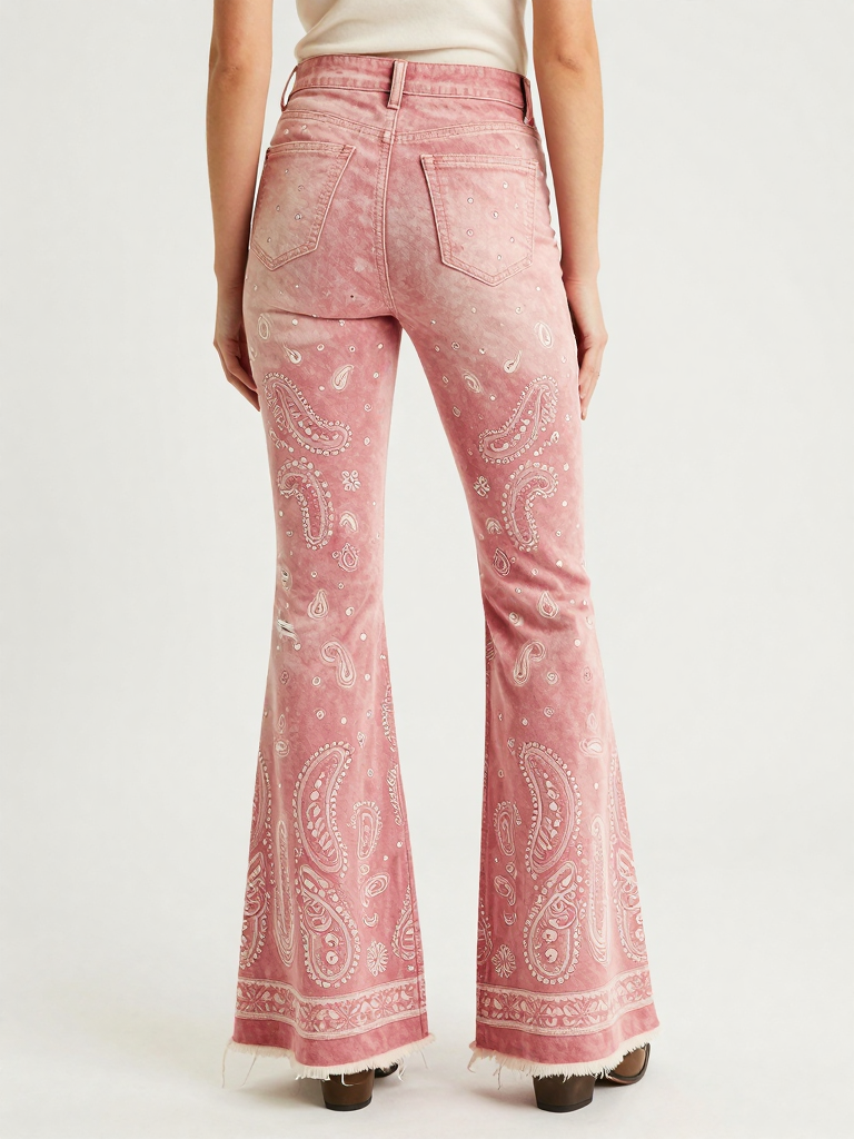 Dusty Pink Bandana RB-BOT21 – Back View – Jessie – Pink / White