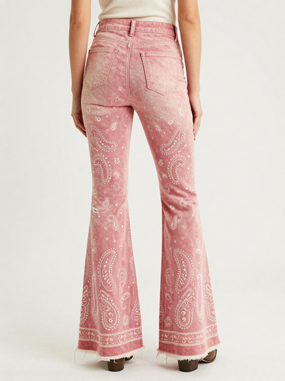 Dusty Pink Bandana RB-BOT21 – Back View – Jessie – Pink / White