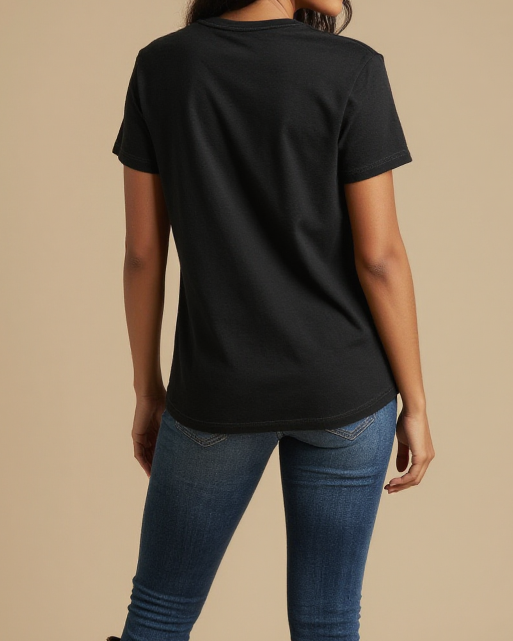 Cold Beer Hot Music Washed Tee – Back View – Mara – Black / Turquoise / Coral