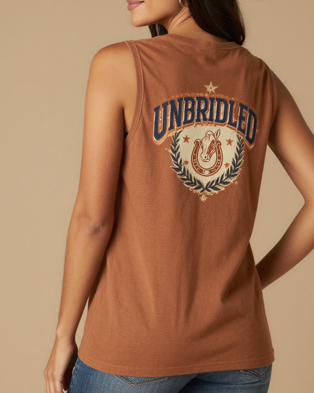 Unbridled RB-TOP13 – Back View – Jessie – Washed Brown