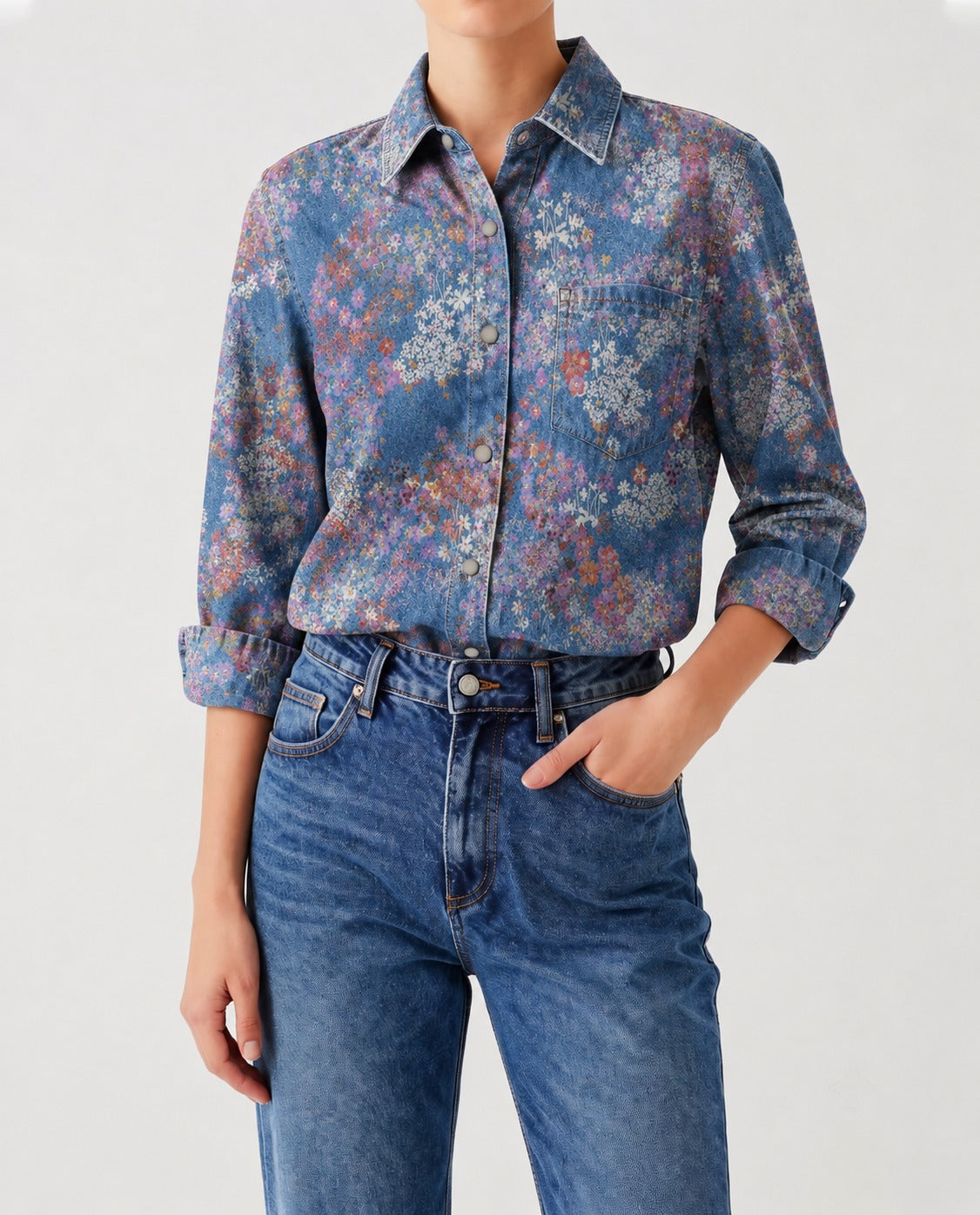 Prairie Bloom Indigo RB-TOP16 – Front View – Riley – Indigo