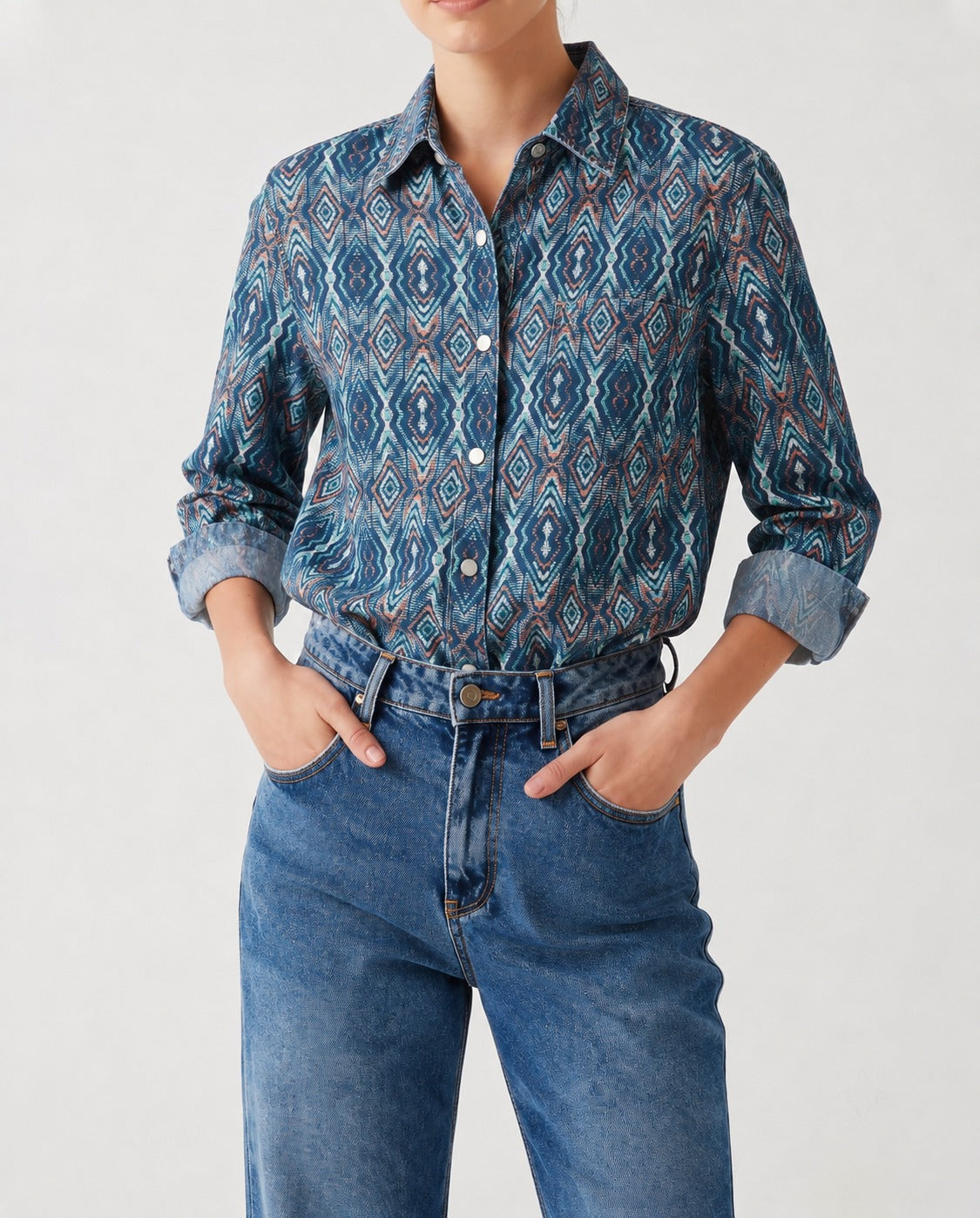 Desert Mirage Navy RB-TOP16 – Front View – Riley – navy blue
