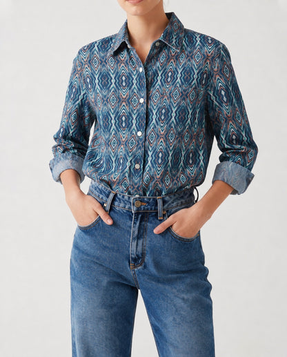 Desert Mirage Navy RB-TOP16 – Front View – Riley – navy blue