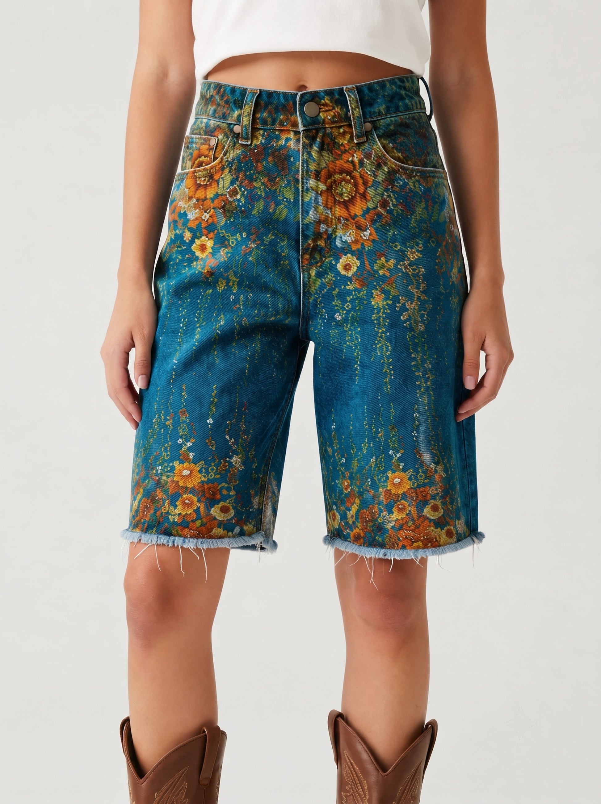 Desert Bloom Teal Floral RB-BOT08 – Front View – Riley – teal