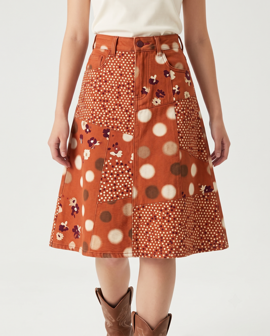 Rust Dots RB-SKT03 – Front View – Jessie – Rust Orange
