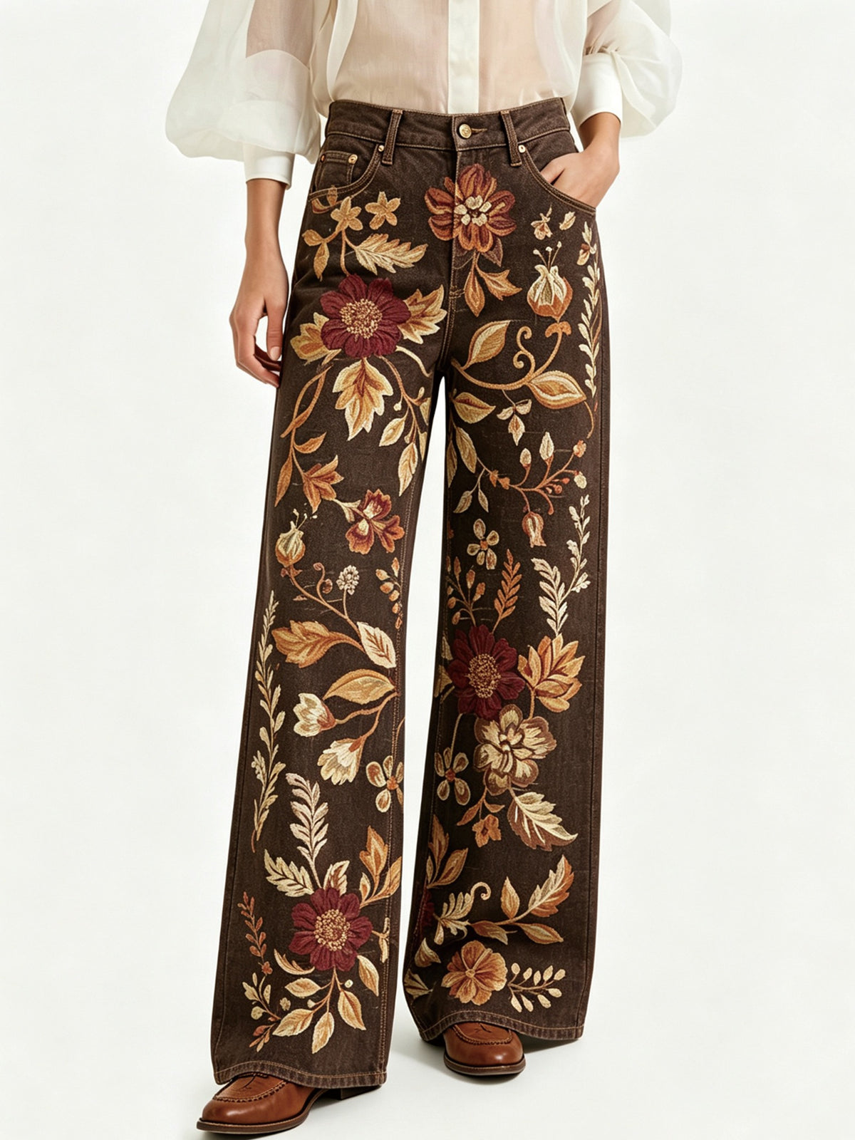 Prairie Bloom Brown RB-BOT05 – Front View – Riley – brown
