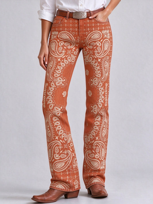 Rustler Paisley Trail Low-Rise Bootcut Jeans