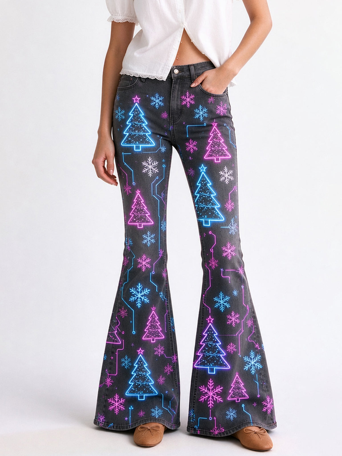 Saloon Neon Nights Flare Jeans