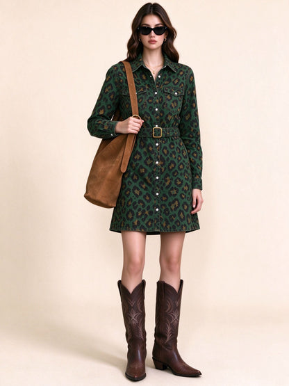 Ranch Reckoning Belted Shirt Dress