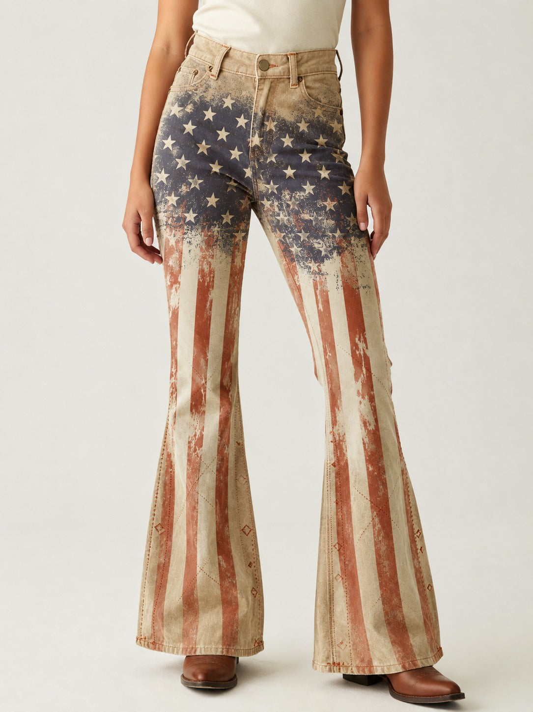 Starlight Prairie Beige Flag RB-BOT04 – Front View – Riley – beige, navy, rust