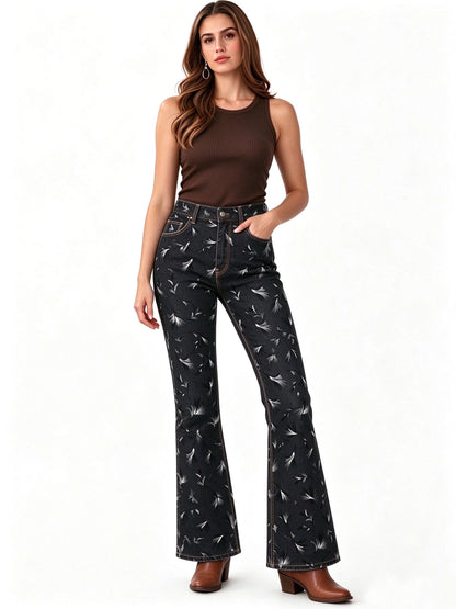 Midnight Feather Trail Bootcut Jeans