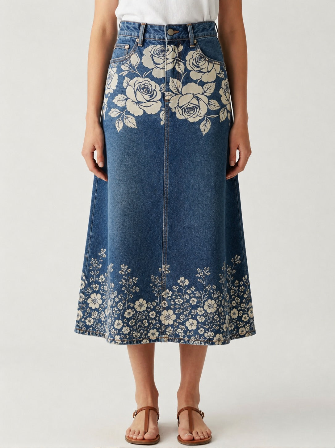 Prairie Rose RB-SKT10 – Front View – Riley – Denim Blue