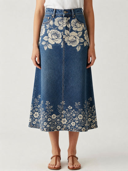 Prairie Rose RB-SKT10 – Front View – Riley – Denim Blue