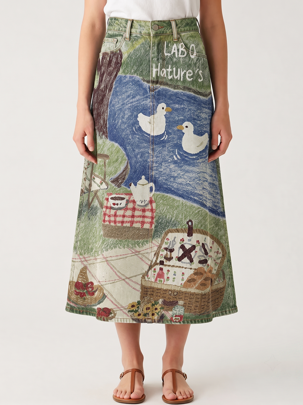 Duck Pond Picnic RB-SKT10 – Front View – Jessie – green