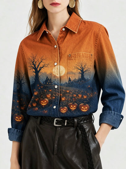 Harvest Moon Long Sleeve Denim Shirt