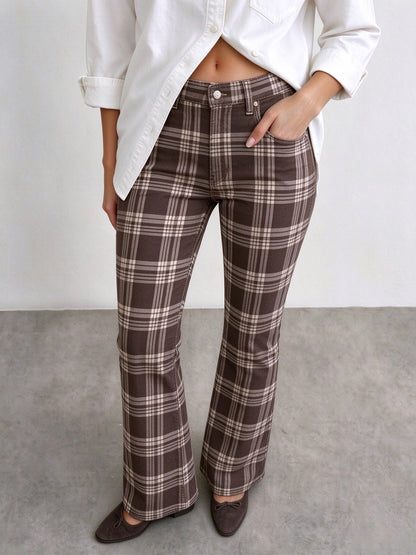 Cattleman Check Bootcut Jeans