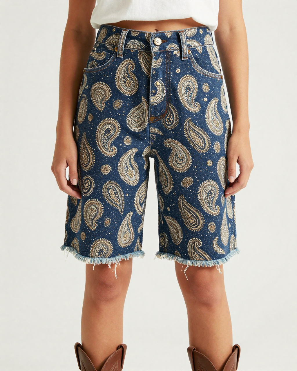 Microscopic Dot Paisley RB-BOT08 – Front View – Jessie – Midnight Blue / White