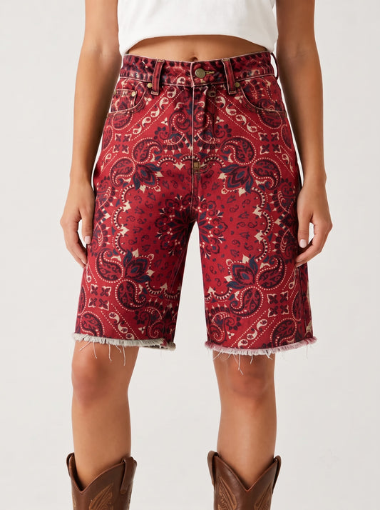 Rodeo Rebel Red Paisley RB-BOT08 – Front View – Riley – red