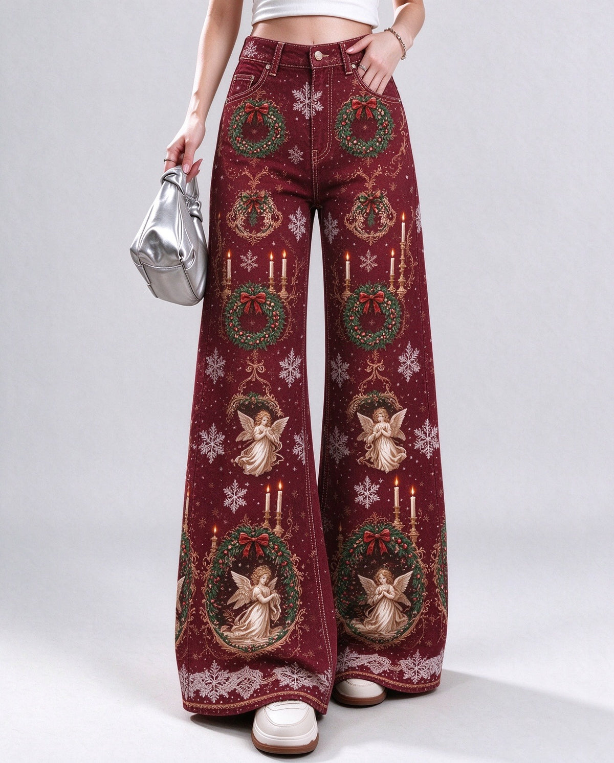 Frontier Angel Wreath Wide-Leg Jeans