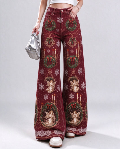 Frontier Angel Wreath Wide-Leg Jeans
