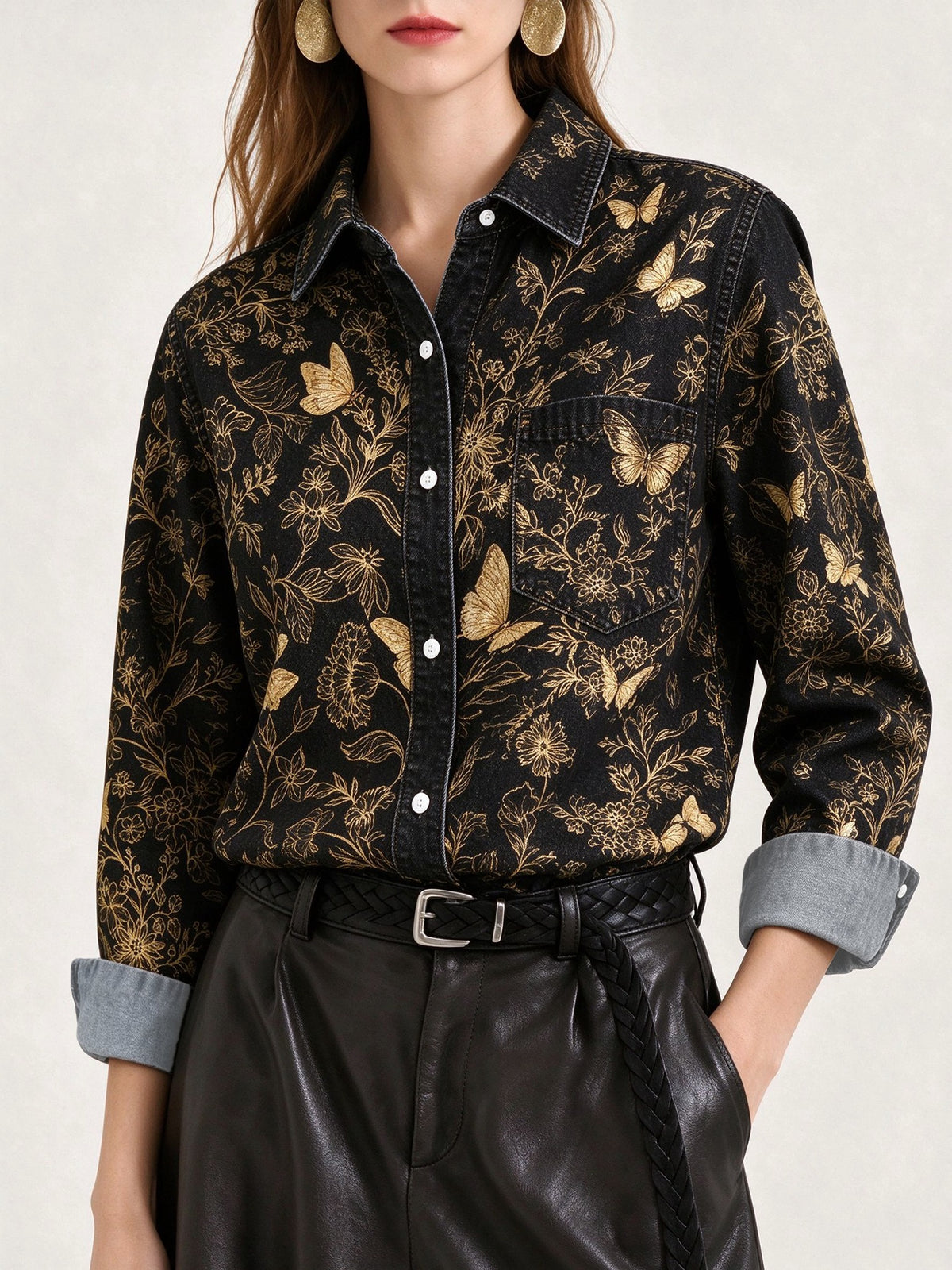 Golden Prairie Long Sleeve Denim Shirt
