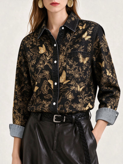 Golden Prairie Long Sleeve Denim Shirt