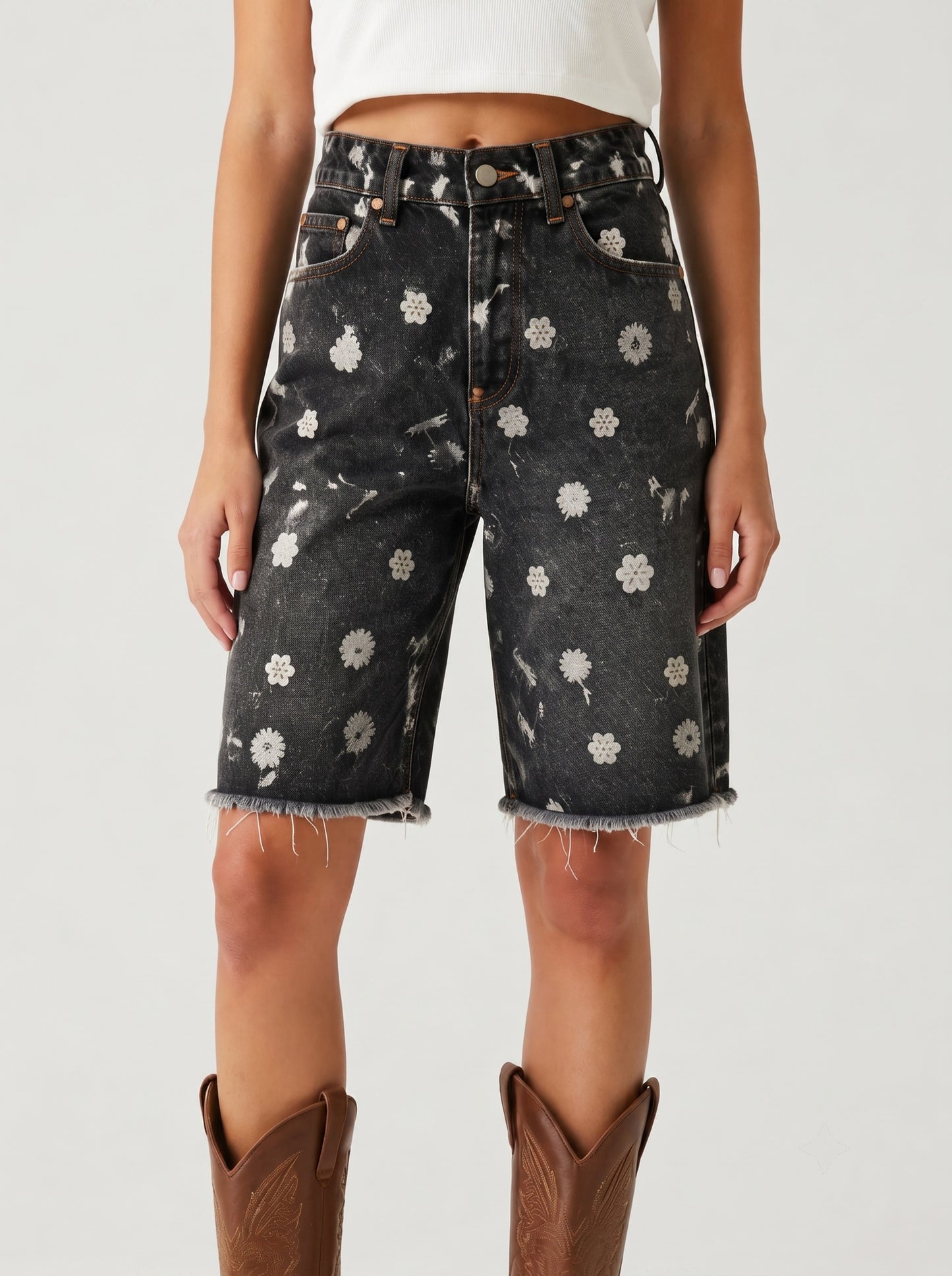 Desert Bloom Black Floral RB-BOT08 – Front View – Riley – black
