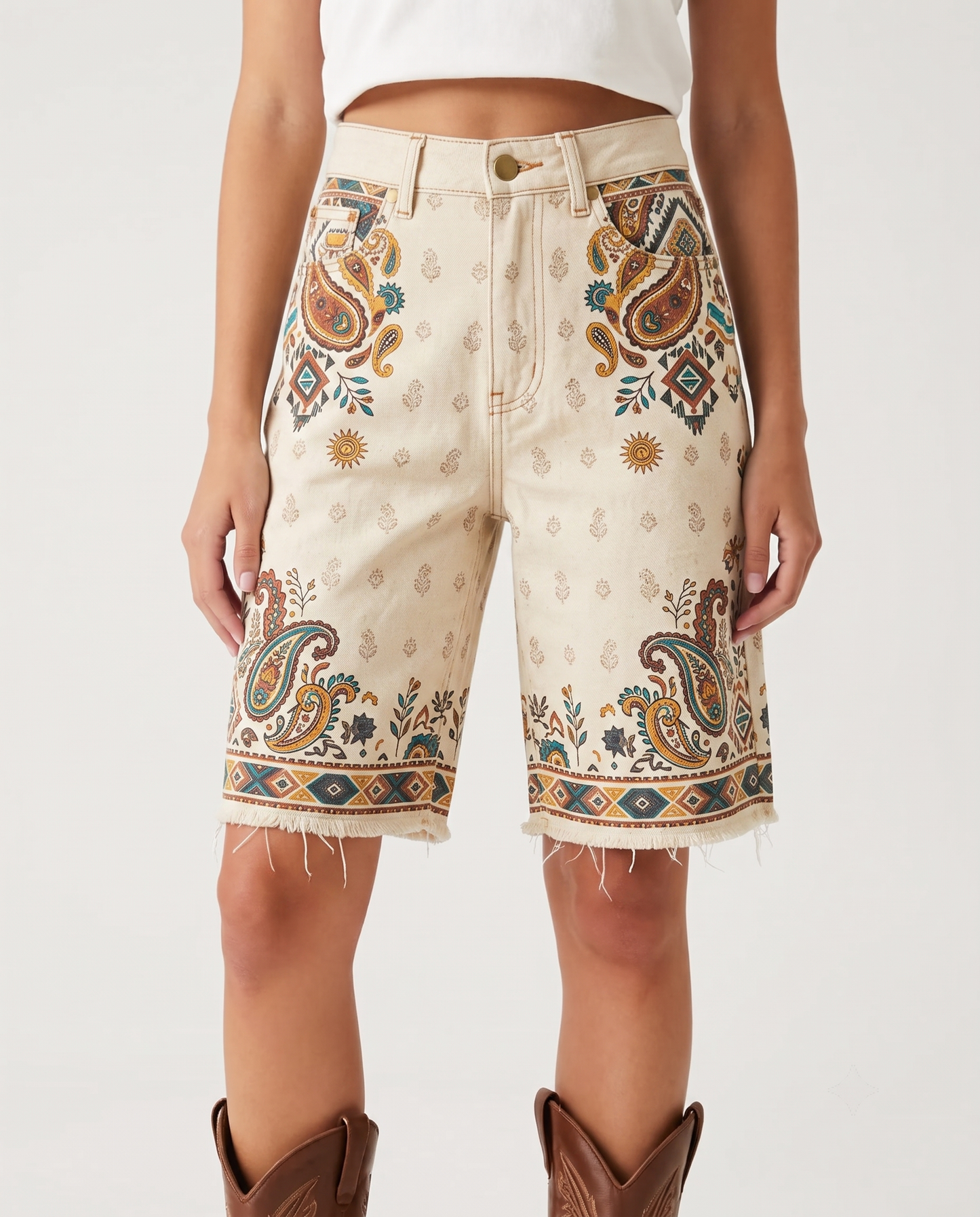Desert Paisley Cream RB-BOT08 – Front View – Riley – Cream