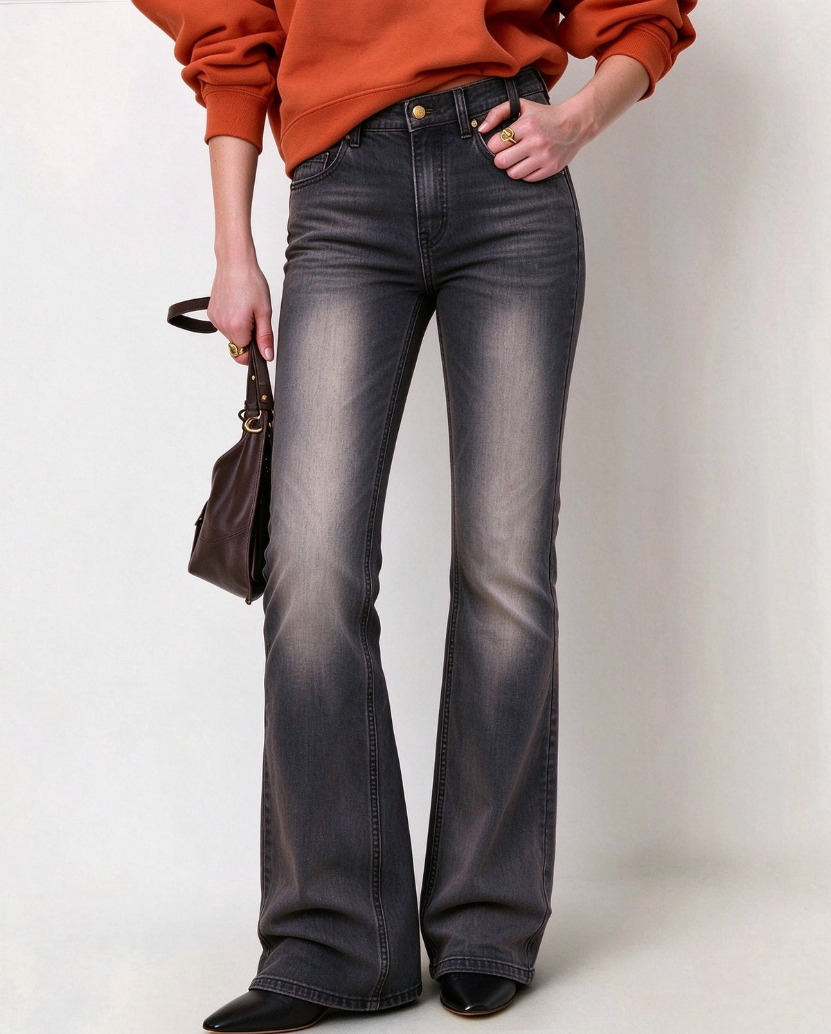 Dusty Trail Fade Low-Rise Bootcut Jeans