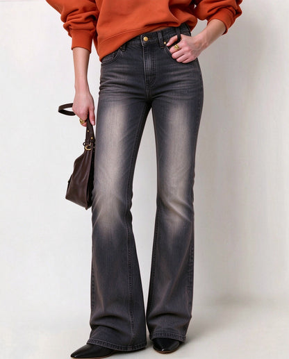 Dusty Trail Fade Low-Rise Bootcut Jeans