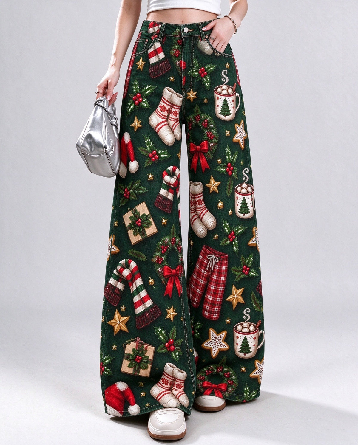 Saloon Stocking Scatter Wide-Leg Jeans
