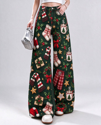 Saloon Stocking Scatter Wide-Leg Jeans