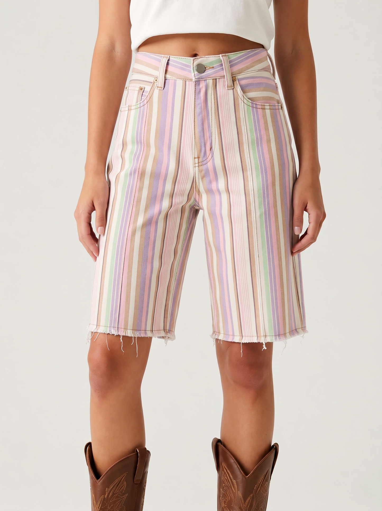 Pink Stripe RB-BOT23 – Front View – Riley – Medium Blue